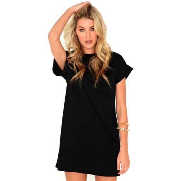 oversized t shirt dress black